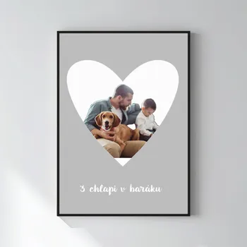 Plakát Personalizovaný magický fotoobraz v rámu - 50x70 - výřez fotky na podkladu