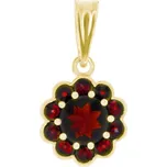 Český granát pozlacený stříbrný přívěsek 140077Z