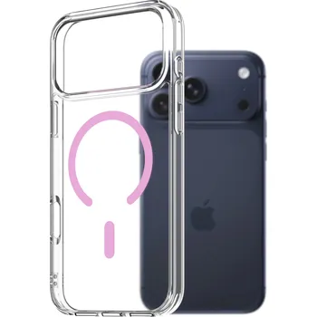 Pouzdro na mobilní telefon AlzaGuard Crystal Clear TPU Case Compatible with Magsafe pro iPhone 17 Pro Max - růžový