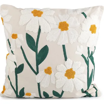 Povlak na polštářek Povlak na polštář vyšívané květy 45x45 cm