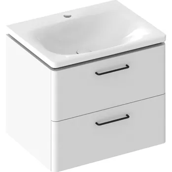 Koupelnový nábytek RAVAK Nábytkový set Ravak SD Balance II, skříňka 60 pod umyvadlo bílá, madla černá, umyvadlo Balance 60 nábytkové bílé X000001814;XJX01260000