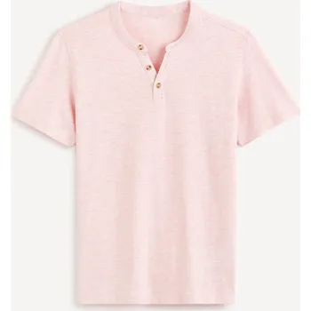 Celio Tričko henley Cegeti 1143687 Růžová XXL