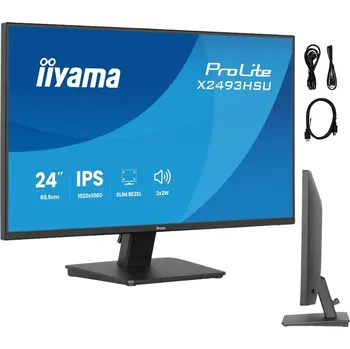 Monitor 24" monitor iiyama ProLite X2493HSU-B1 IPS LED 120Hz 1ms /HDMI, DP/ FlickerFree, redukce modrého světla 0