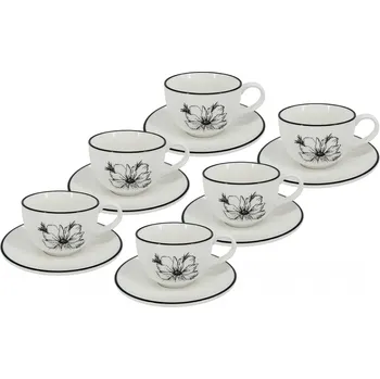 by inspire Set 6 ks - Presso šálek Alba Dash Bloom, 90 ml, černá kytka