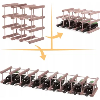 Stojan na víno Modulární stojan na víno / 9 lahví RW7 Hnědý borovice