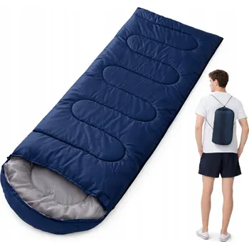 Spacák TURISTICKÝ SPACÁK TEPLÝ MUMIE LEHKÝ DEKA OBAL S KAPUCÍ 2v1 VELKÝ