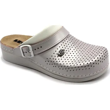 Dámská zdravotní obuv Leon 5002 Dámská kožená zdravotní obuv s přezkou - perlová Velikost: 41