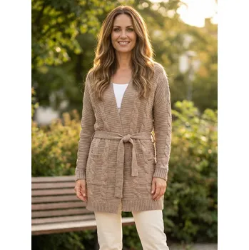 Dámský svetr Dámský svetr KIXMI RENATA BÉŽOVÁ MELANGE XS