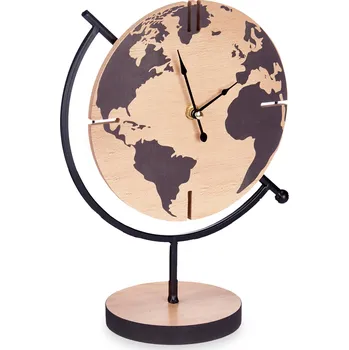 Budík Giftdecor Stolní hodiny globus TIME, 30,5 × 12 cm