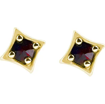 Náušnice Český granát pozlacené stříbrné náušnice 130915Z