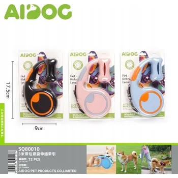 Vodítko pro psa 3M navíjecí páskové vodítko s odpadními vaky