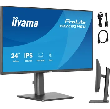 Monitor iiyama ProLite XB2493HSU-B1 24" IPS LED 120Hz 1ms /HDMI, DP/ FlickerFree, redukce modrého světla, monitor HAS 0