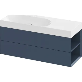 RAVAK Nábytkový set Ravak Lite, skříňka 120 pod umyvadlo deepsea blue, pravá, umyvadlo Lite 120 nábytkové bílé X000001893;XJXP1212000