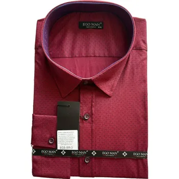 Pánská košile EGO MAN košile pánská EGB-509-3 regular fit nadměrná velikost 6XL bordó