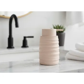 Dávkovač mýdla Dávkovač s reliéfem DANILO béžová 8,2 x 8,2 x 17 cm 733611