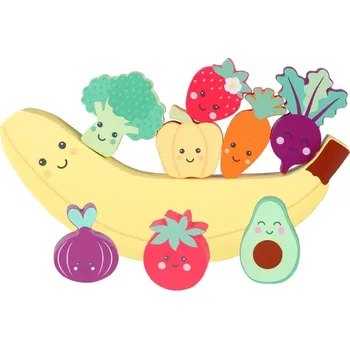 Dřevěná hračka Orange Tree Toys - Dřevěná balanční hra: Veselá zelenina