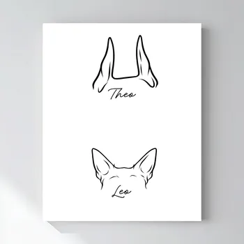 Plakát Personalizovaný magický fotoobraz v rámu - 40x50 - zvířecí ouška