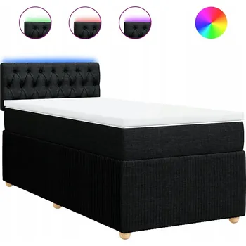 Postel Čalouněná jednolůžková postel VidaXL 100x200 cm, černá