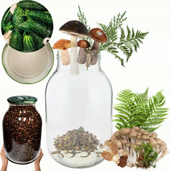 Sklenice Zavařovací Sklenice 4000 ml 4 l na šťávy, okurky, cukety, houby, likéry S VÍKEM 100 mm – KOMPLET