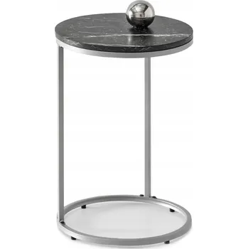 Konferenční stolek Stolek Mebel-Partner kulatý 40 x 40 x 61 cm černý, odstíny šedé