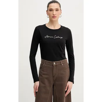 Pánské tričko Bavlněné tričko s dlouhým rukávem Armani Exchange XW001456.AF10356.NOS černá 99A, vel. S