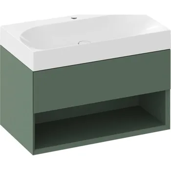 Koupelnový nábytek RAVAK Nábytkový set Ravak Lite, skříňka 80 pod umyvadlo grey green, umyvadlo Lite 80 nábytkové bílé X000001864;XJX01280005