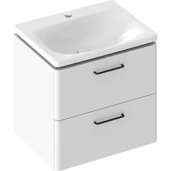 Koupelnový nábytek RAVAK Nábytkový set Ravak SD Balance II, skříňka 50 pod umyvadlo bílá, madla černá, umyvadlo Balance 50 nábytkové bílé X000001813;XJX01250000