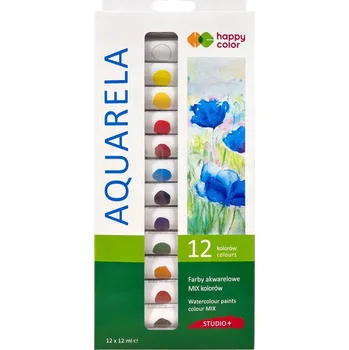 Vodová barva Akvarelové barvy Happy Color 12 ks x 12 ml