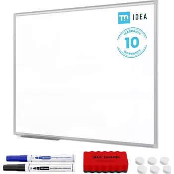 Allboards Bílá popisovací magnetická tabule 90x60 cm v&nbsp;hliníkovým rámu + sada příslušenství – TM IDEA® série Flex, C796