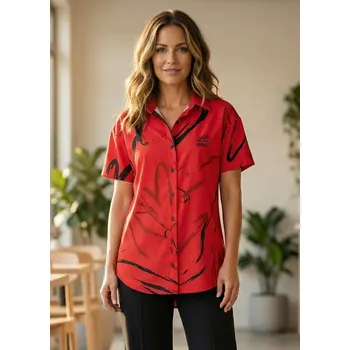 Dámská košile Dámská košile premium ALTISPORT VOJ/ALW049KOS01 ČERNOČERVENÁ XXL