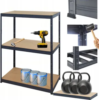 Dílenský regál Kovový regál do skladu a dílny PREMIUM HELIOS 90x110x50 cm, 3 police, nosnost 350 kg