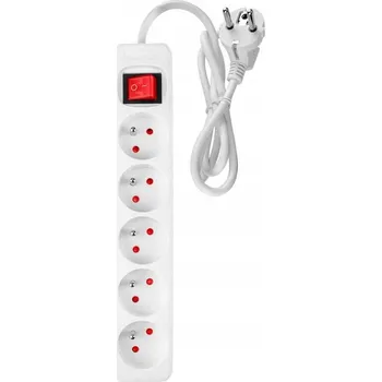 Napájecí kabel NEO Prodlužovací Kabel lištový 1.5 m, 3x1.5 mm2, 5G, bílý, ON/OFF, 90-177