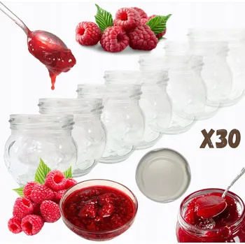 Sklenice Sklenice 215 ml na džemy, džemy, koření, dezerty, 30 ks, 66 mm, atest PZH