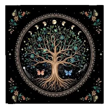 Obraz Mystické oltářní plátno Strom života – symbol síly, propojení a rovnováhy (50 × 50 cm)