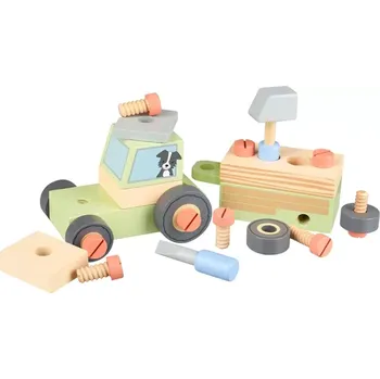 Dřevěná hračka Orange Tree Toys - Dřevěný traktor (sestavitelný)
