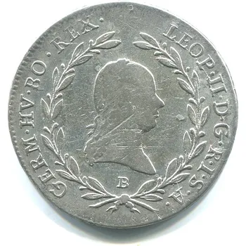 Leopold II. 20 Kreuzer 1792/B. Kremnica. Ag.