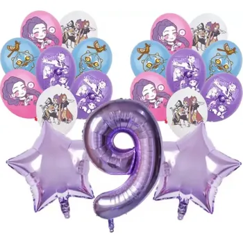 Balónek Balónky k narozeninám - KPOP DEMON HUNTERS - KPop Lovkyně démonů - ČÍSLO 9 - 19 ks (Značka: MINISO)