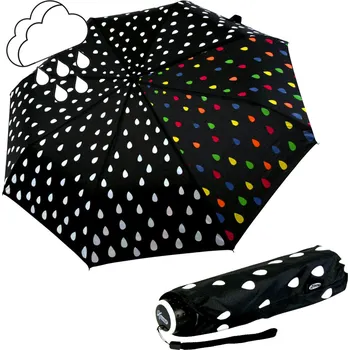 Deštník iX-brella Mini Ultra Light Raindrops - dámský deštník měnící barvu
