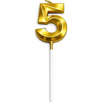 Dortová svíčka Dortová svíčka zlatá č.5