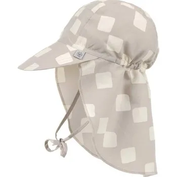 Kojenecká čepice LÄSSIG Sun Protection Flap Hat checkerb.stone/seasalt 07-12mo.size 45/47