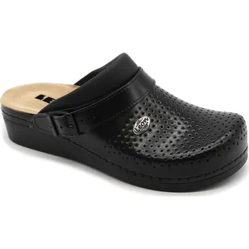 Dámská zdravotní obuv Leon 5002 Dámská kožená zdravotní obuv s přezkou - černá Velikost: 37