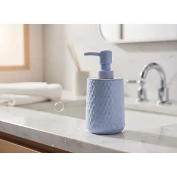 Dávkovač mýdla Dávkovač se vzorem FERNAN modrý 8,1 x 8,1 x 17 cm 733574