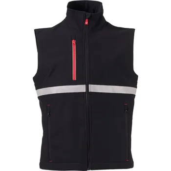 Pánská vesta Payper WISE VEST – pánská softshellová vesta, WP 8000 mm, reflexní prvky, kapsa na tablet, 3vrstvý softshell 320 g/mq Barva: černá/černá, Velikost: XL