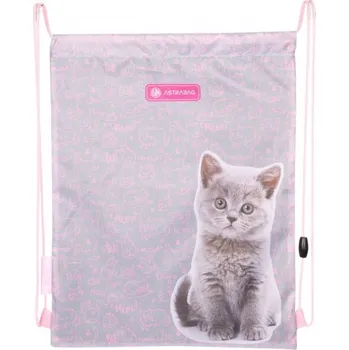 Školní sáček Sáček na přezůvky AstraBAG PINK KITTY, AD1, 507022046