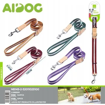 Vodítko pro psa Vodítko pro psa s popruhem a koženou rukojetí, 120 cm