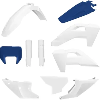 Sada plastů POLISPORT Husqvarna TE 250/300, FE 250/350/450/501 25-26 (včetně masky světla a kryty tlumičů) OEM bílá/modrá