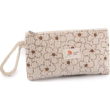 Textilní pouzdro na drobnosti květy 18,5x10 cm Varianta: 1 béžová světlá, Balení: 1 ks