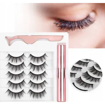 Umělé řasy SADA MAGNETICKÉ ŘASY DLOUHÁ PINZETA EYELINER PIS
