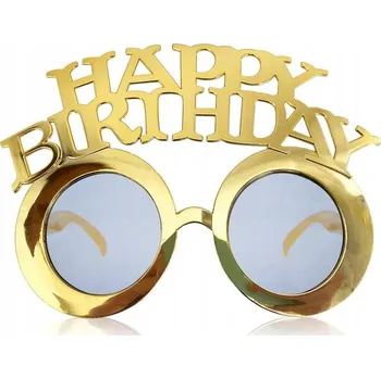 Party dekorace BRÝLE Zlaté HAPPY BIRTHDAY Narozeninové Párty