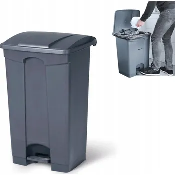 Odpadkový koš Nádoba na odpad s pedálem, AmerBox, 87 l, šedá, 500x410x(V)815 mm